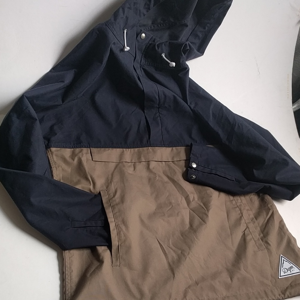 Hooded Anorak  Navy blue and Brown size S Dqm NY